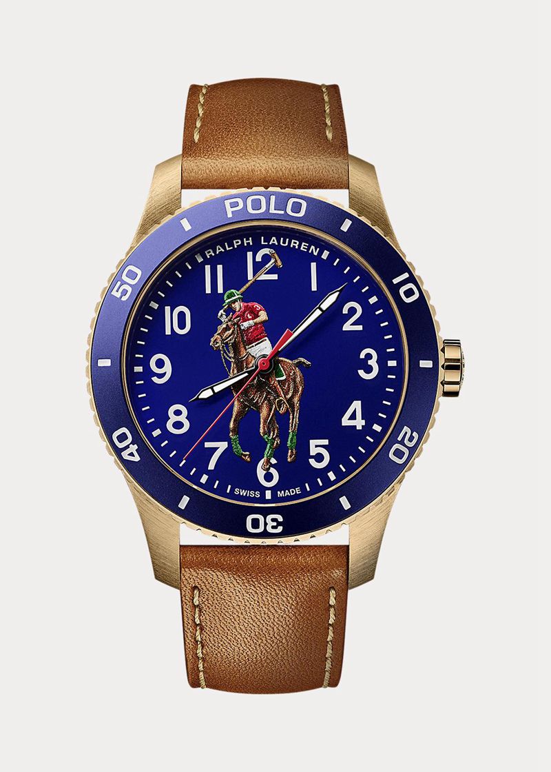 Relojes Polo Ralph Lauren Hombre Bronze Polo Watch Blue Dial Chile Azules ZQXSY-1274